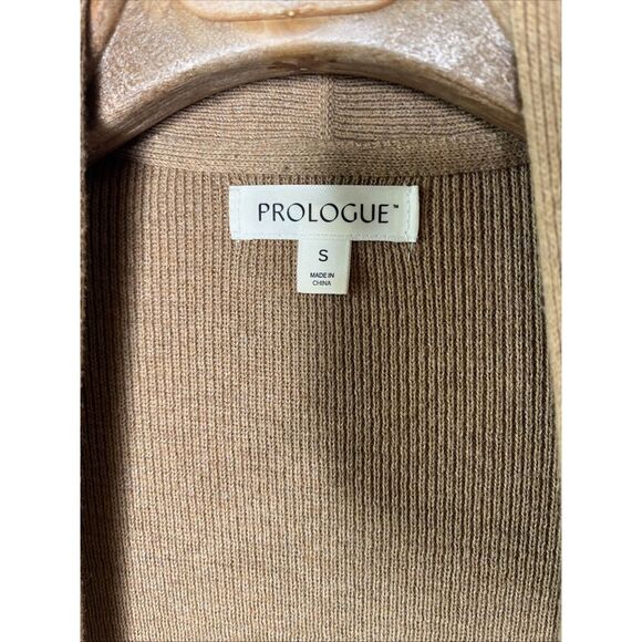 Wool Long Line Open Cardigan Camel Brown Oversized Duster Quiet Luxury Sweater S - Picture 3 of 4